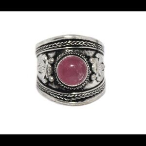 Rose Quartz Ring Handmade Ring Boho Ring